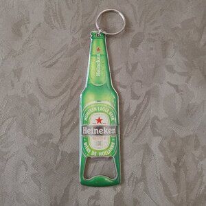 Metal Heineken beer bottle shaped bottle opener key chain